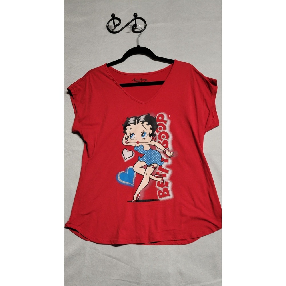 Red Ss Betty Boop Print Sleepwear Top Size XL